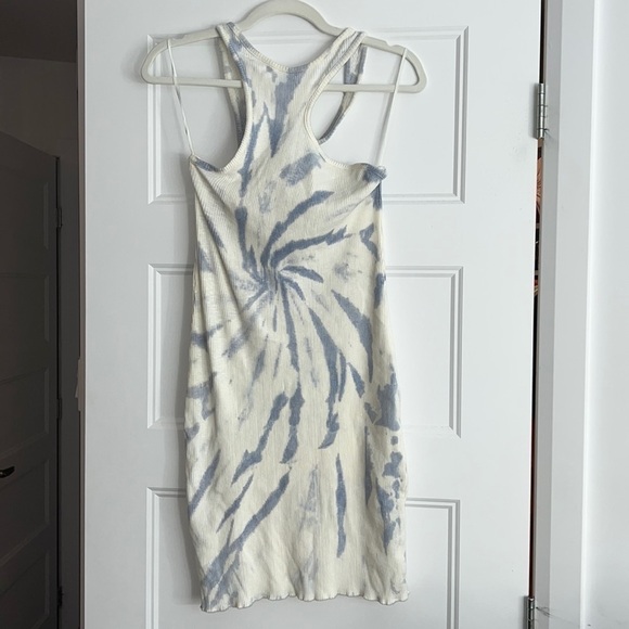 Zara Light Blue Tie Dye Racerback Casual Sleeveless Tank Short dress size Medium - Picture 3 of 12